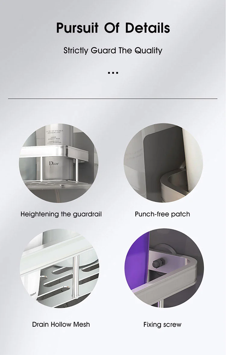 No Drill Suction Bathroom Shelf